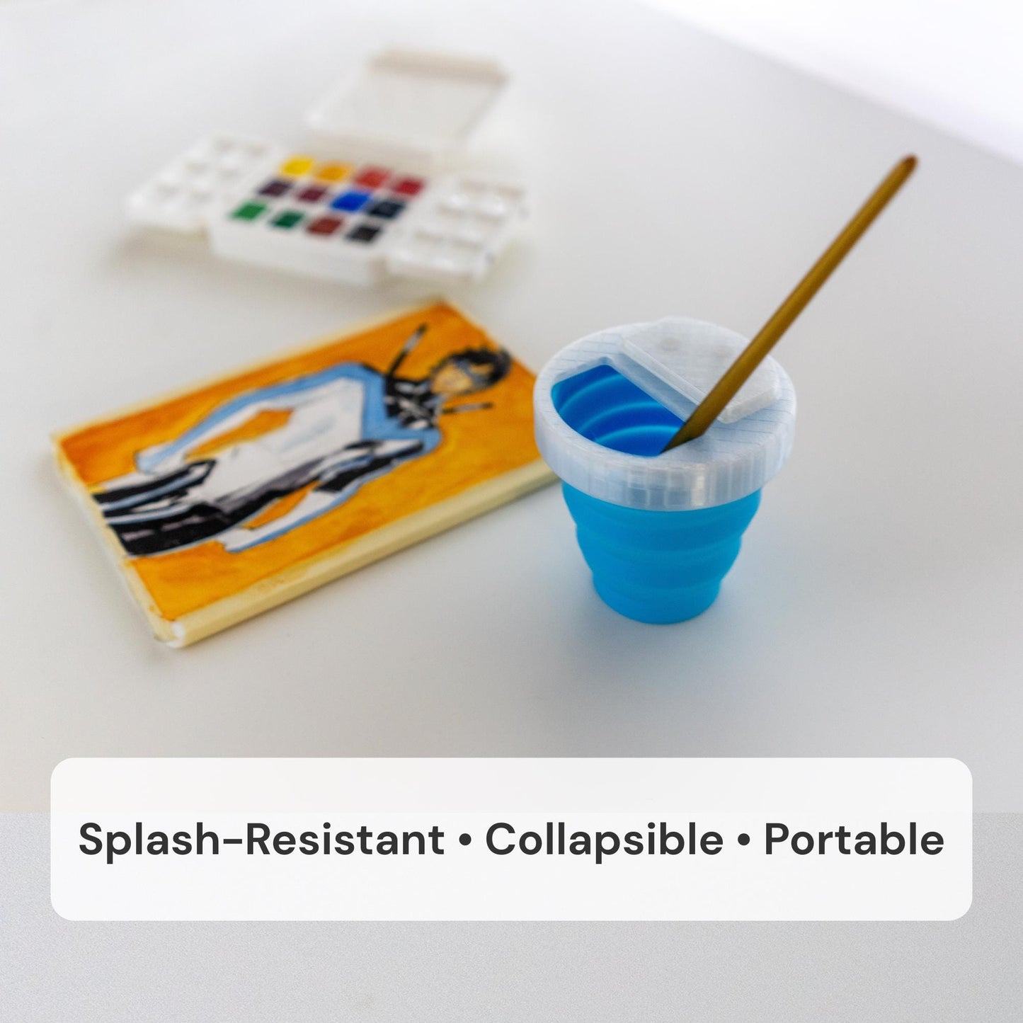 Collapsible  Water Cup with Splash Cover